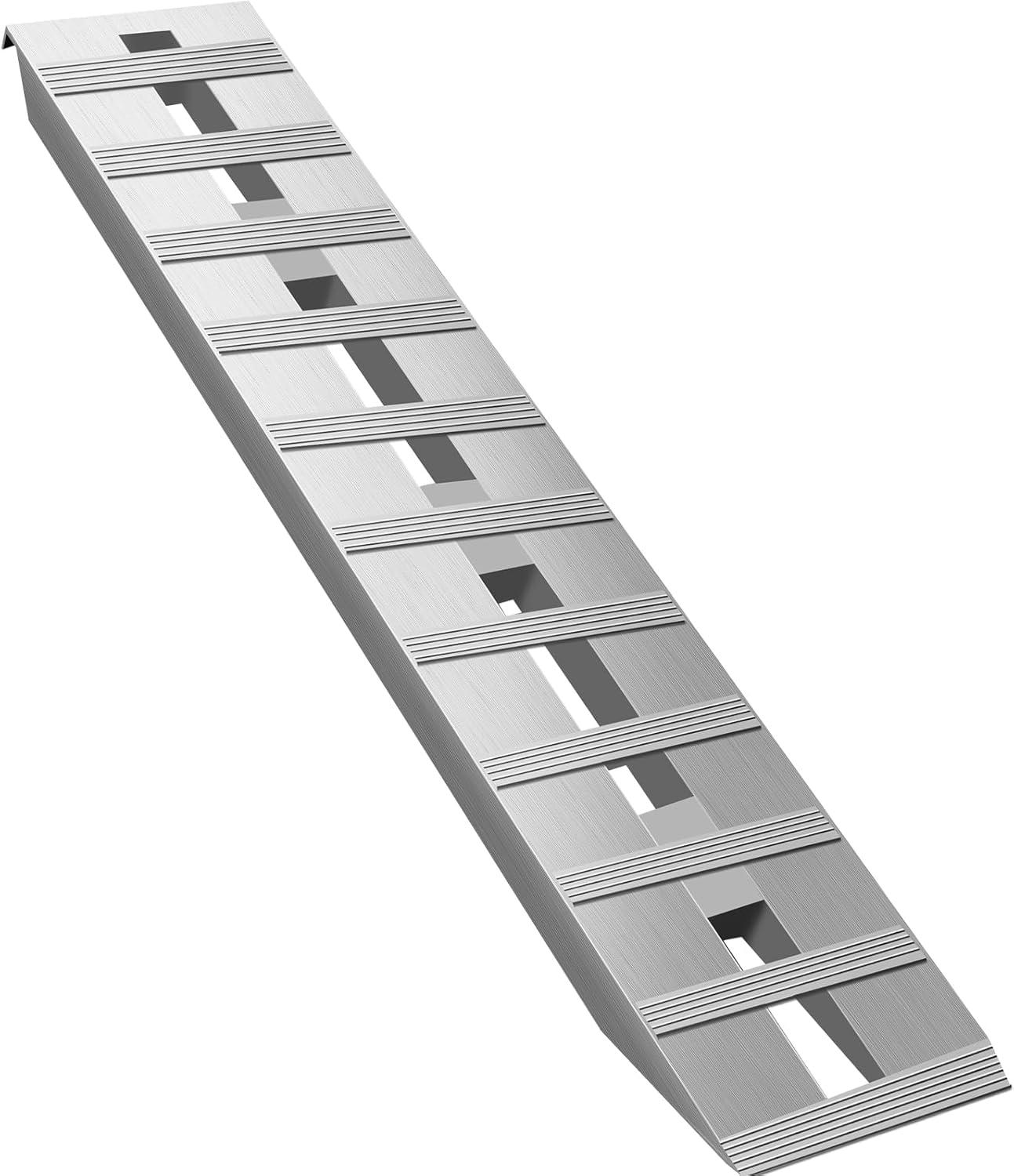image:imageVEVOR Aluminum Ramps 1250lbs Straight Ramp with Treads and Load Straps Portable Loading Ramp for Motorcycles ATVs Trucks Lawn Mower Dirt Bike Garden Tractor 78 L x 12 W 2Pcs6000lbs