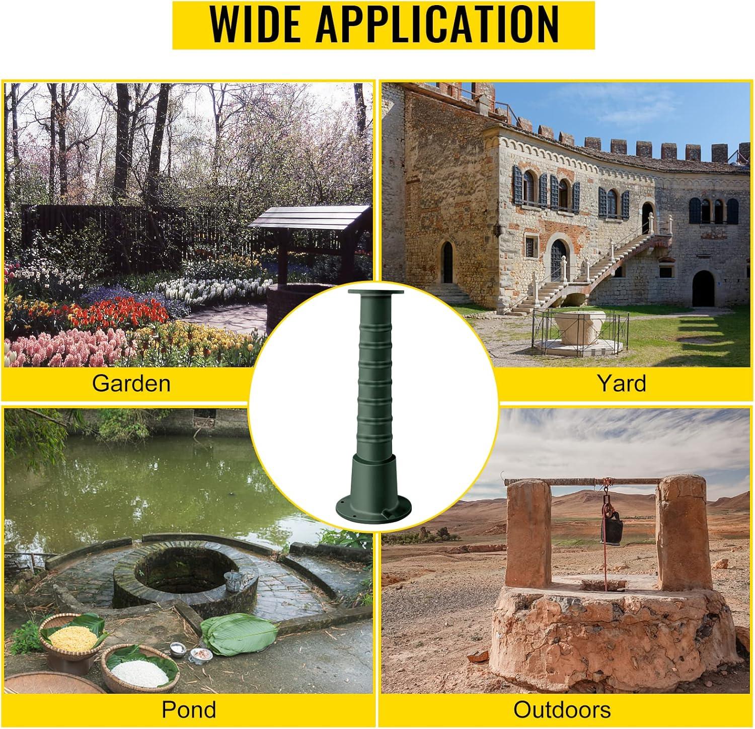 image:imageVEVOR Antique Hand Water Pump Stand Pitcher Pump Stand Cast Iron Well Pump Stand wPreset 05 Holes for Easy Installation Old Fashion Pitcher Hand Pump Stand for Home Yard Pond Garden Outdoors GreenGreen