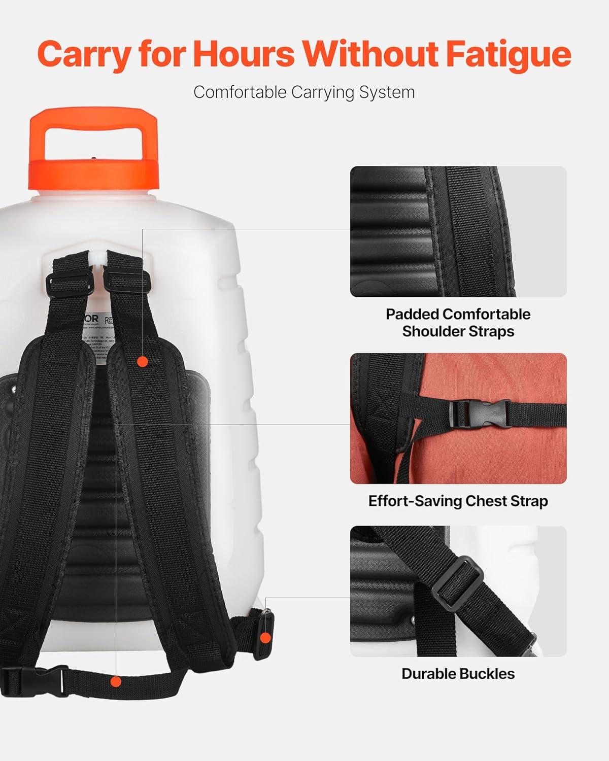 image:imageVEVOR Battery Powered Backpack Sprayer 4 Gallons Electric Lawn Sprayer with 8 Nozzles amp 2 Telescopic Wands 90PSI Adjustable Pressure 46 Hour Runtime Yard Sprayers for Lawn and Garden