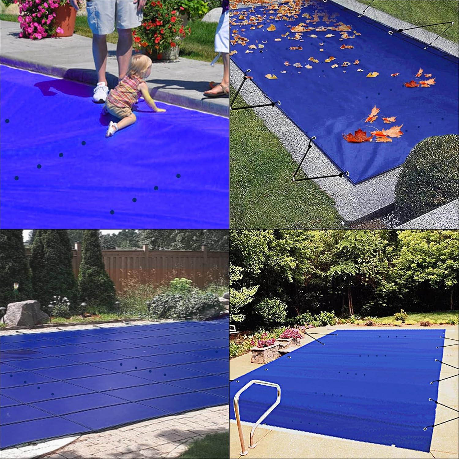 image:imageVEVOR Blue PVC Winter Bubble Pool Cover 650680 gm Rectangular Pool Solar Cover 4 m x 8 m Tight Mesh for Swimming Pools in The Home Garden Hotel Engineering