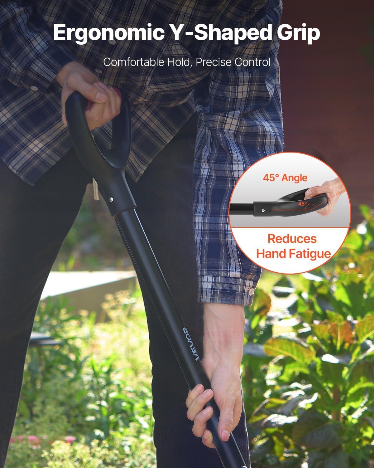 image:imageVEVOR Broad Fork 5Tine Pitchfork with Dual Fiberglass Handles Heavy Duty Garden Fork Ergonomic UShaped Design Broadfork Hand Tiller Gardening Tool for Composting Transplanting Aeration5Tine