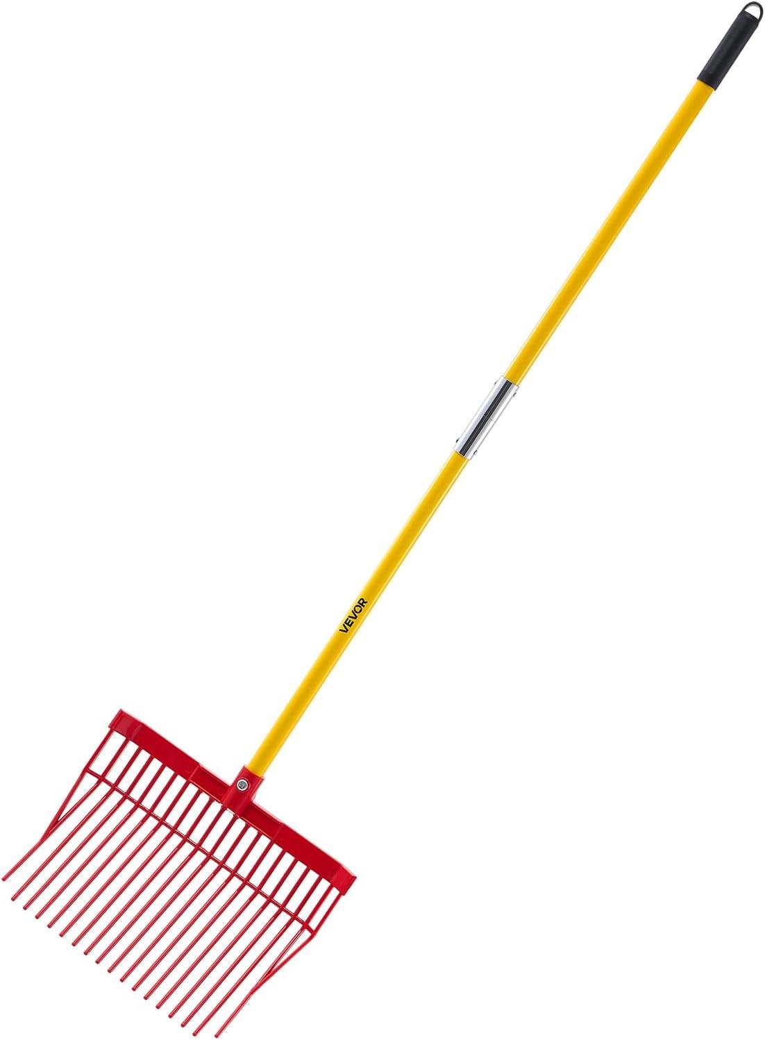 image:imageVEVOR Broad Fork 5Tine Pitchfork with Dual Fiberglass Handles Heavy Duty Garden Fork Ergonomic UShaped Design Broadfork Hand Tiller Gardening Tool for Composting Transplanting Aeration18Tine