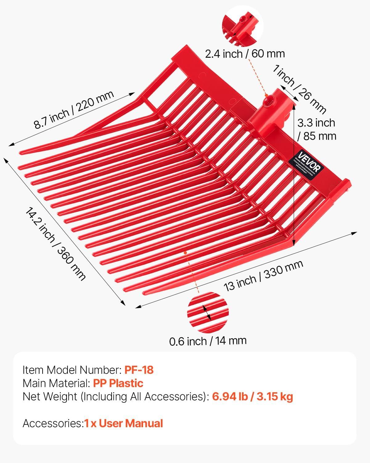 image:imageVEVOR Broad Fork 5Tine Pitchfork with Dual Fiberglass Handles Heavy Duty Garden Fork Ergonomic UShaped Design Broadfork Hand Tiller Gardening Tool for Composting Transplanting Aeration18 Angled Tines