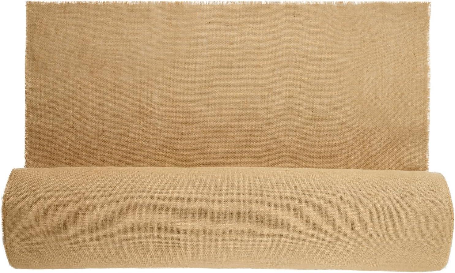 image:imageVEVOR Burlap Fabric Roll 40 x 150 ft amp 45 x 45 High Density Wide Natural Burlap Fabric Rolls Jute Fabric Burlap Tree Wrap Roll for Decor Crafts Wedding Gardening Plant amp Tree Winter Covering40 inch x 150 ft