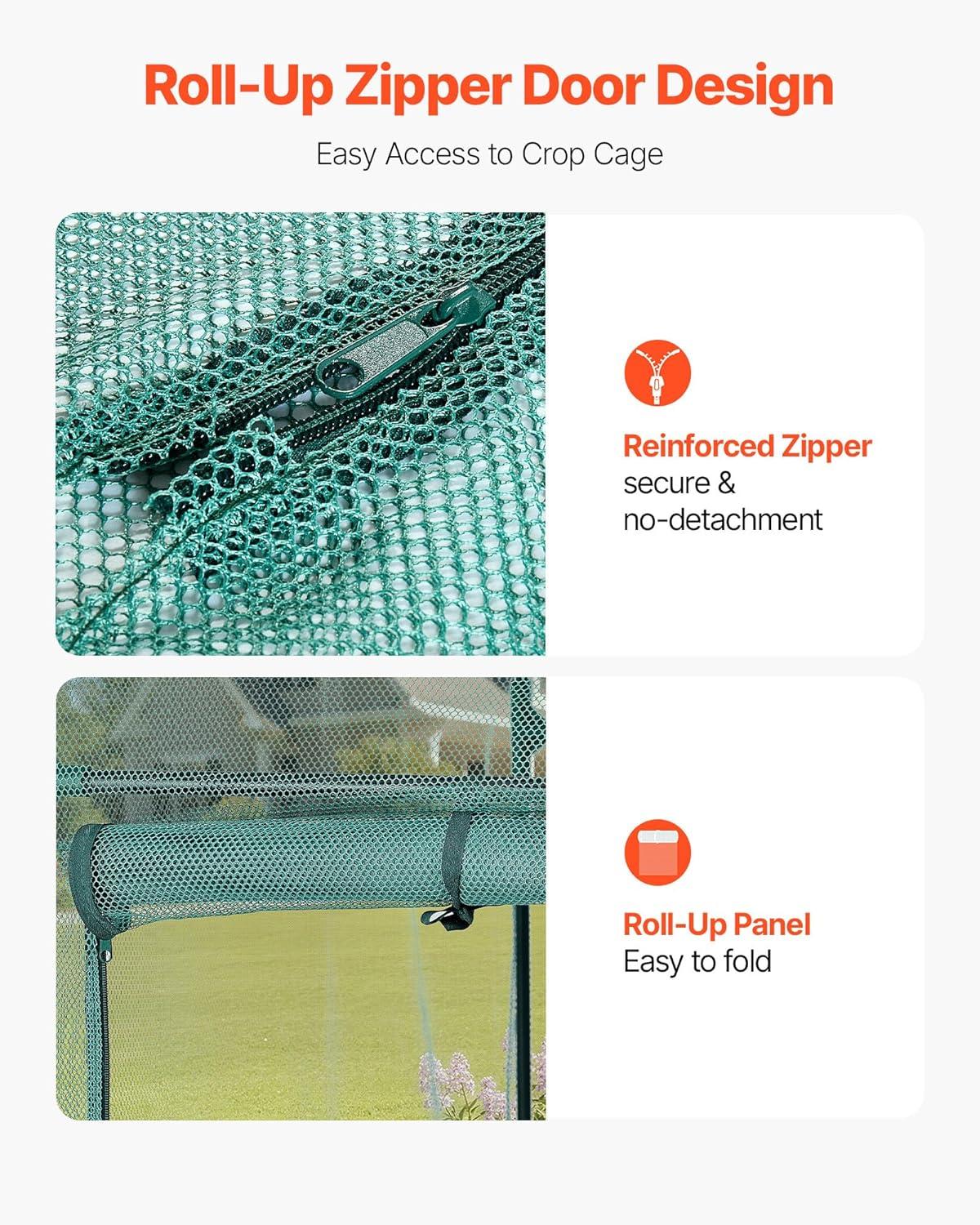 image:imageVEVOR Crop Cage 95 x 636 x 636 ft Plant Protection Tent with Zippered Door WindResistant Tall Crop Cage Easy to Install Outdoor Raised Bed Cover Tomato Plant Netting for Garden Patio Lawn59 x 298 x 49FtArch
