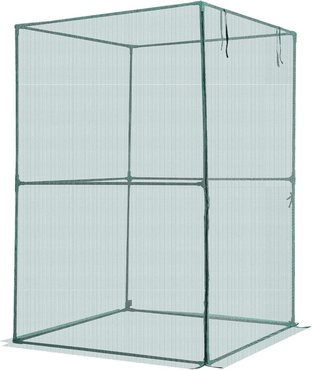 image:imageVEVOR Crop Cage 95 x 636 x 636 ft Plant Protection Tent with Zippered Door WindResistant Tall Crop Cage Easy to Install Outdoor Raised Bed Cover Tomato Plant Netting for Garden Patio Lawn39 x 39 x 59FtSquare