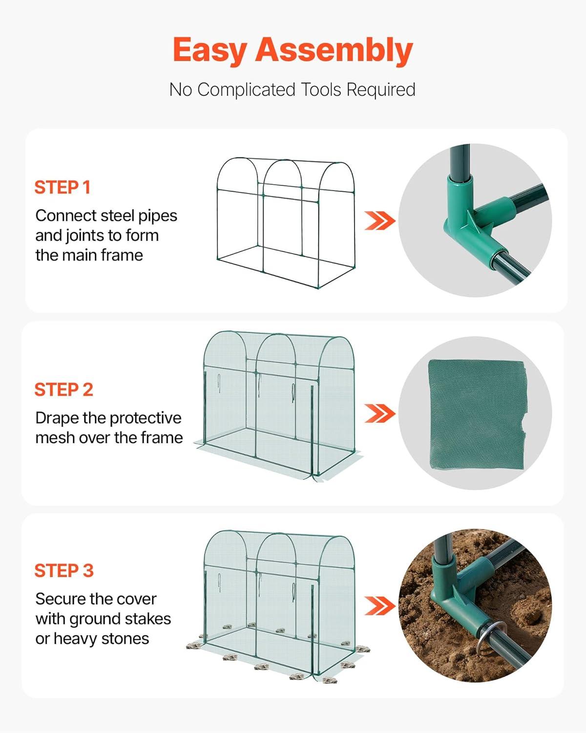 image:imageVEVOR Crop Cage 95 x 636 x 636 ft Plant Protection Tent with Zippered Door WindResistant Tall Crop Cage Easy to Install Outdoor Raised Bed Cover Tomato Plant Netting for Garden Patio Lawn59 x 298 x 49FtArch