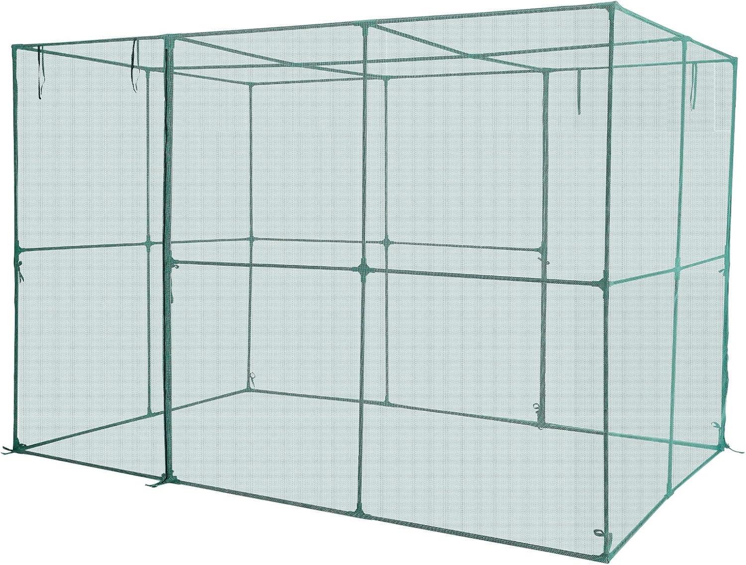 image:imageVEVOR Crop Cage 95 x 636 x 636 ft Plant Protection Tent with Zippered Door WindResistant Tall Crop Cage Easy to Install Outdoor Raised Bed Cover Tomato Plant Netting for Garden Patio Lawn95 x 636 x 636FtSquare