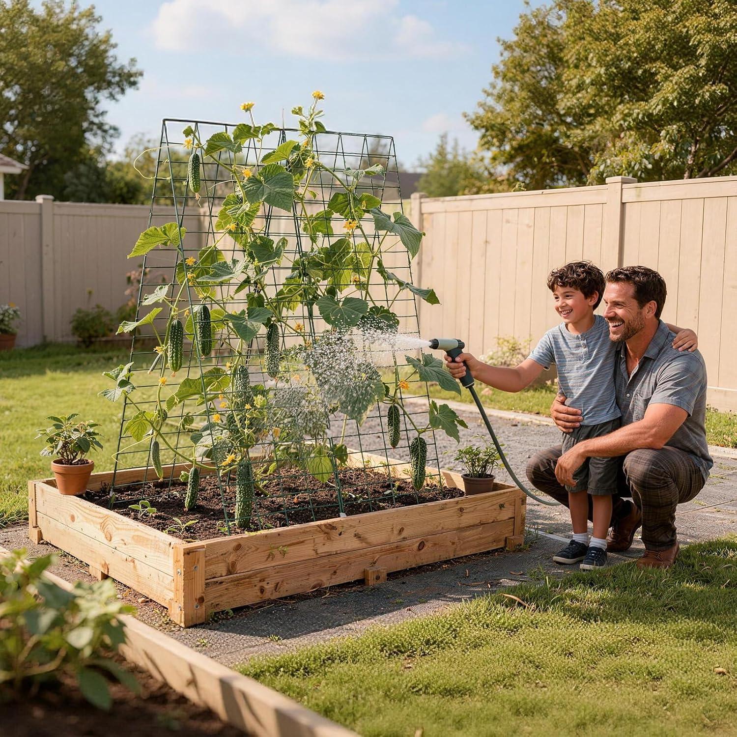 image:imageVEVOR Cucumber Trellis No Assembly Required 39 High 2 Pack Foldable AFrame Garden Trellises for Raised Bed Metal Rustproof Outdoor Climbing Plant Support for Vine Peas Beans Tomato Flowers46 x 34