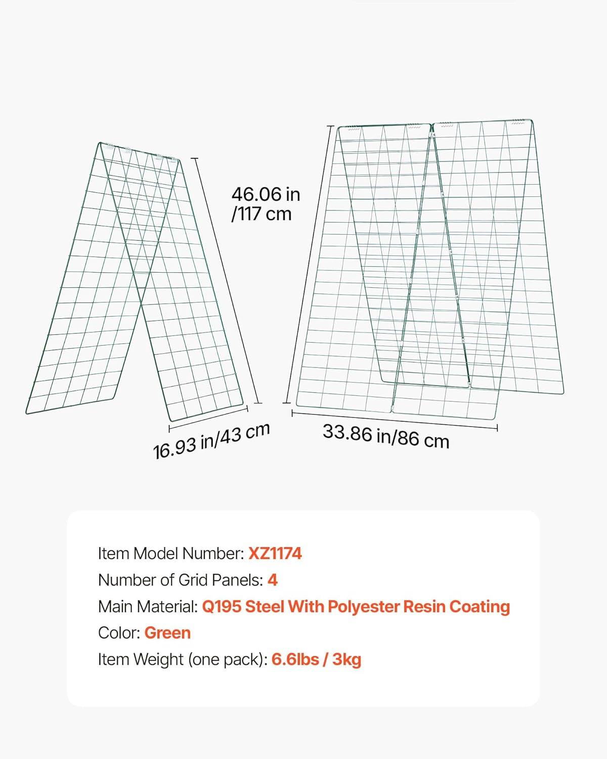 image:imageVEVOR Cucumber Trellis No Assembly Required 39 High 2 Pack Foldable AFrame Garden Trellises for Raised Bed Metal Rustproof Outdoor Climbing Plant Support for Vine Peas Beans Tomato Flowers46 x 34