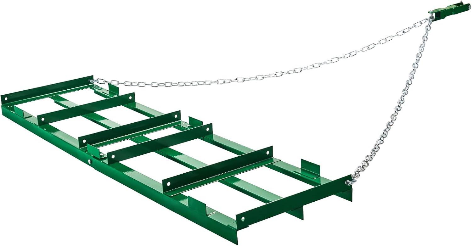 image:imageVEVOR Drag Harrow 4 ft Heavy Duty Tow Behind Drag Harrow with Adjustable Bars amp 72 in Chain Driveway Grader Landscape Rake for ATV UTV Tractor Mower Tow Behind Yard Lawn Leveling Tool6 FT Green