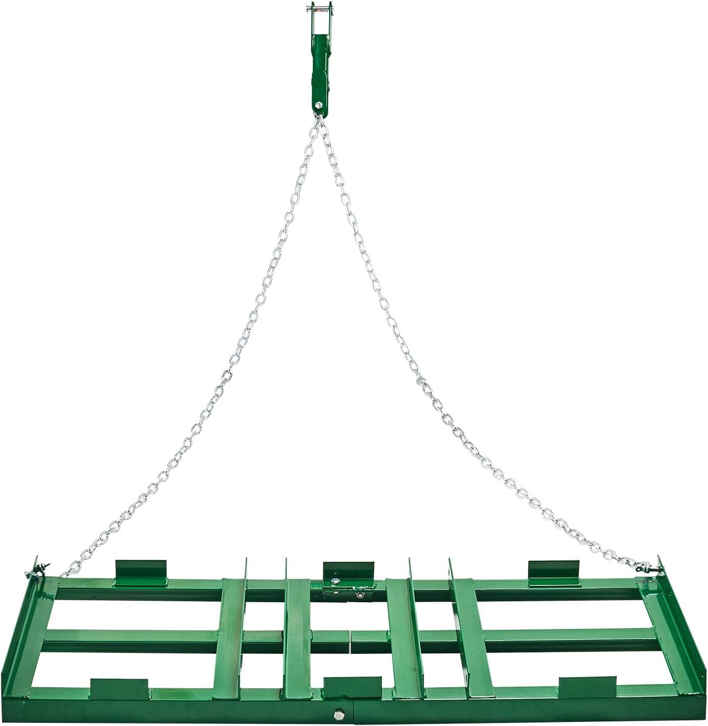 image:imageVEVOR Drag Harrow 4 ft Heavy Duty Tow Behind Drag Harrow with Adjustable Bars amp 72 in Chain Driveway Grader Landscape Rake for ATV UTV Tractor Mower Tow Behind Yard Lawn Leveling Tool4 FT Green