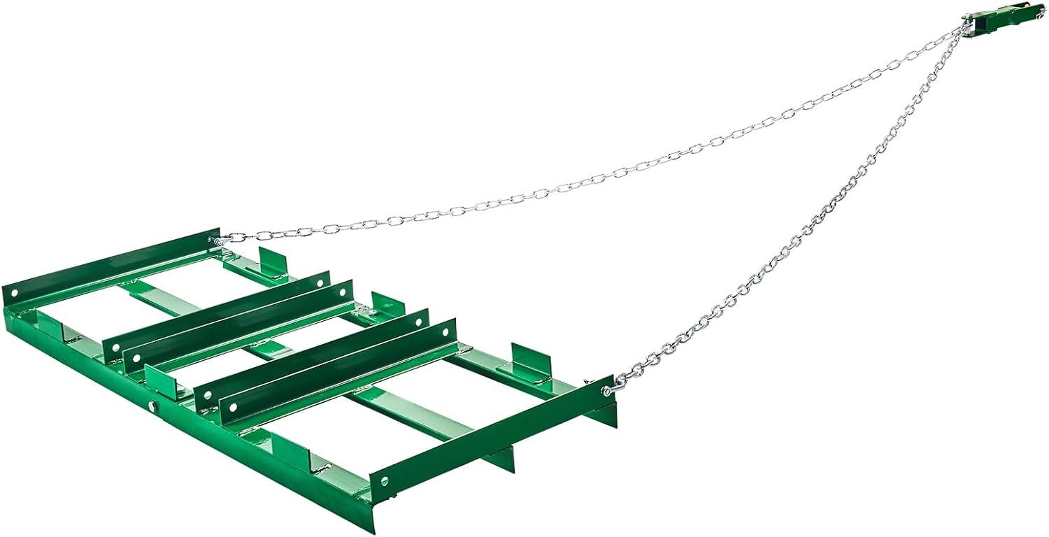 image:imageVEVOR Drag Harrow 4 ft Heavy Duty Tow Behind Drag Harrow with Adjustable Bars amp 72 in Chain Driveway Grader Landscape Rake for ATV UTV Tractor Mower Tow Behind Yard Lawn Leveling Tool4 FT Green