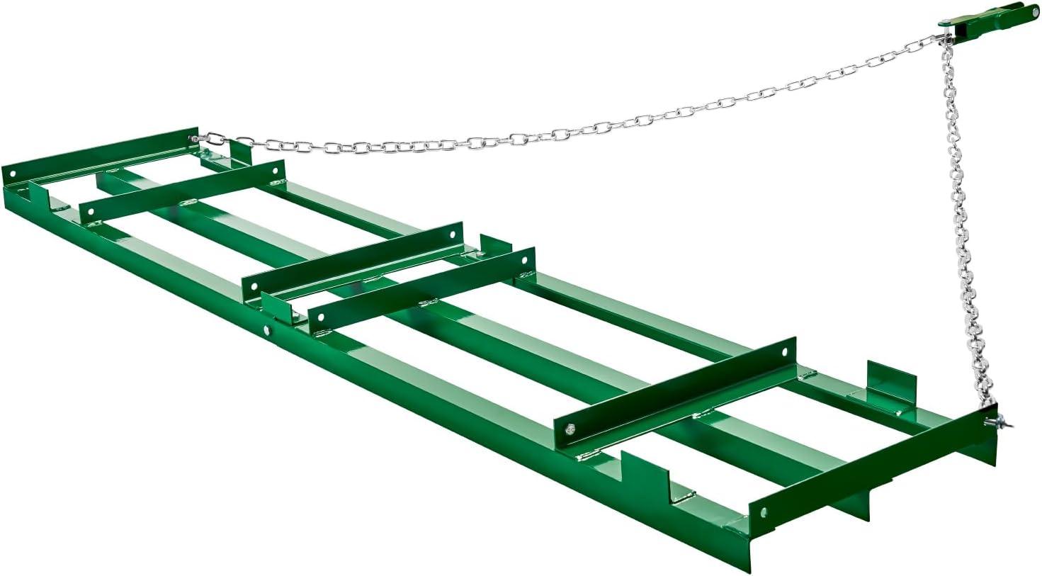 image:imageVEVOR Drag Harrow 4 ft Heavy Duty Tow Behind Drag Harrow with Adjustable Bars amp 72 in Chain Driveway Grader Landscape Rake for ATV UTV Tractor Mower Tow Behind Yard Lawn Leveling Tool8 FT Green