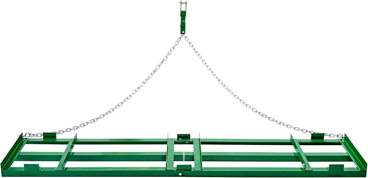 image:imageVEVOR Drag Harrow 4 ft Heavy Duty Tow Behind Drag Harrow with Adjustable Bars amp 72 in Chain Driveway Grader Landscape Rake for ATV UTV Tractor Mower Tow Behind Yard Lawn Leveling Tool8 FT Green