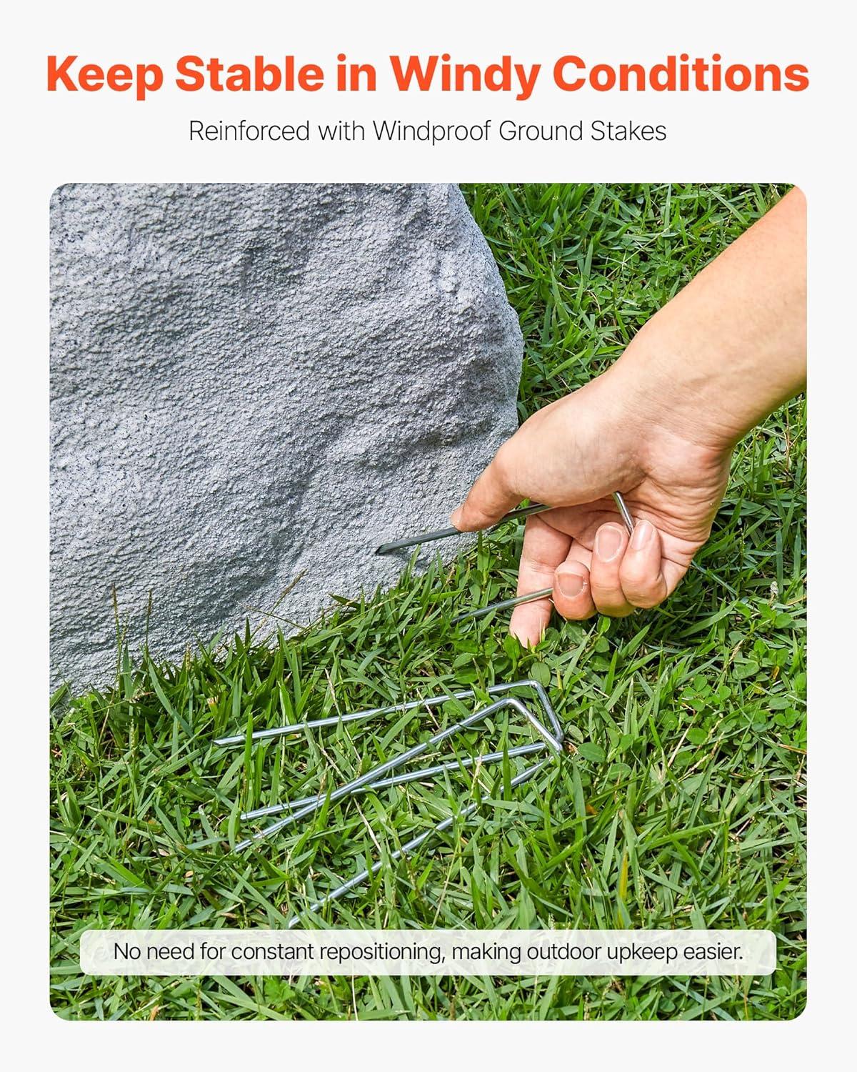 image:imageVEVOR Faux Rock Cover Outdoor Fake Rock Well Pump Cover Realistic Natural Texture Lightweight amp WeatherResistant Polyresin Artificial Boulder for Landscaping Garden Yard Dcor Brown Small SizeIrregular coneMedium sizelight grey