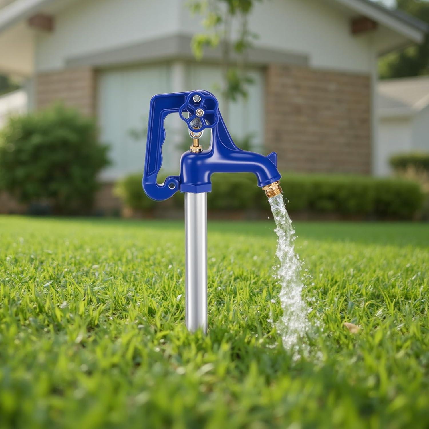 image:imageVEVOR Frost Proof Yard Hydrant 322FT FreezeProof Outdoor Faucet with 12 Bury Depth 34 NPT Pipe Connection Lever Handle Handwheel No Lead Freezeless Hydrant for Yard Garden Farm Irrigation48inch