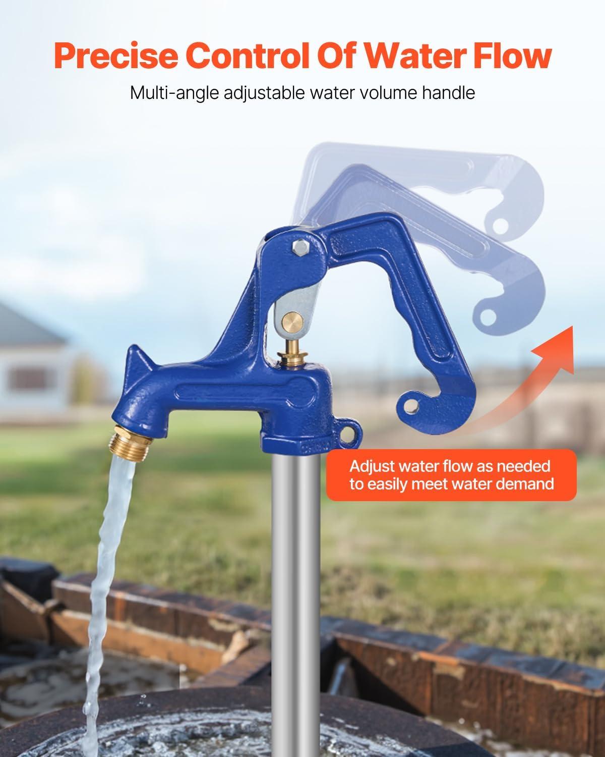 image:imageVEVOR Frost Proof Yard Hydrant 524FT FreezeProof Outdoor Faucet with 36 Bury Depth 34 NPT Pipe Connection Lever Handle Handwheel No Lead Freezeless Hydrant for Yard Garden Farm IrrigationAntique