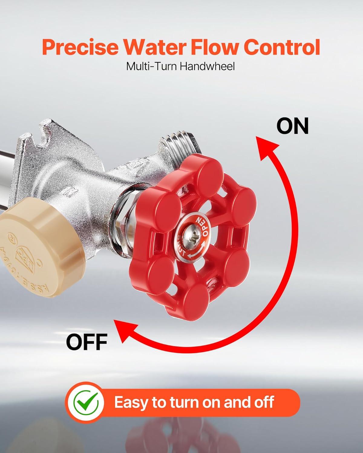 image:imageVEVOR Frost Proof Yard Hydrant 524FT FreezeProof Outdoor Faucet with 36 Bury Depth 34 NPT Pipe Connection Lever Handle Handwheel No Lead Freezeless Hydrant for Yard Garden Farm IrrigationTraditional