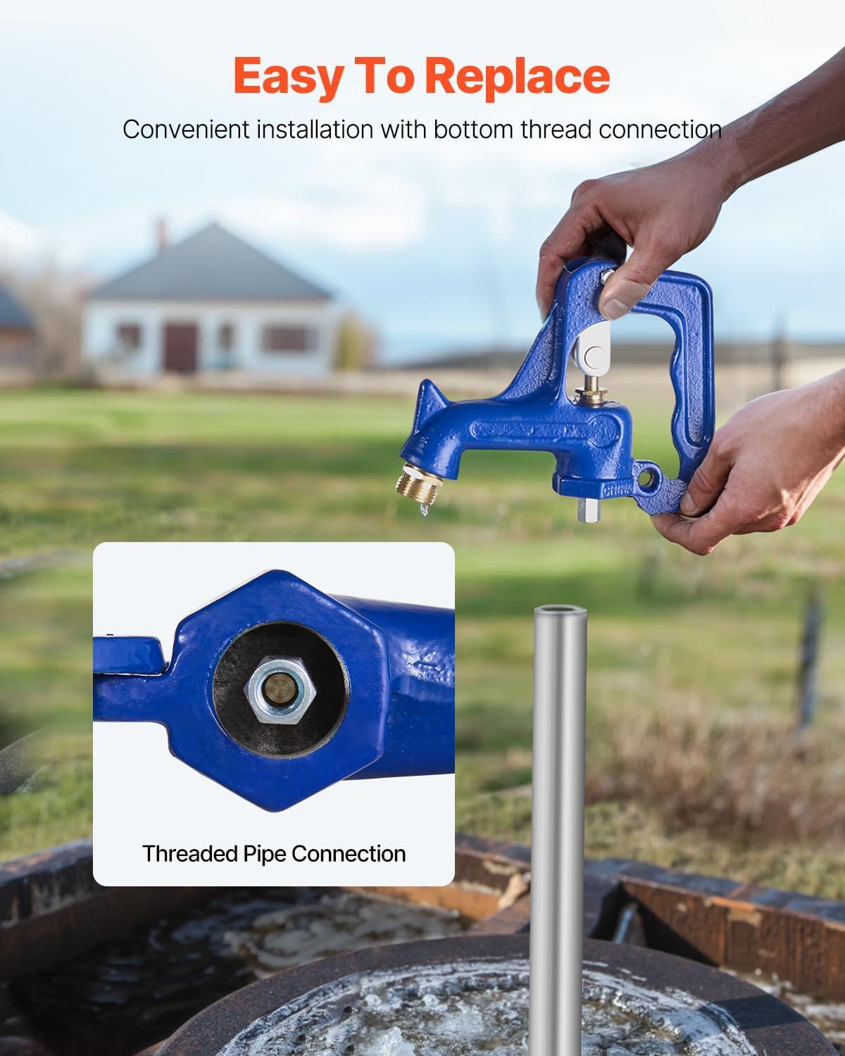 image:imageVEVOR Frost Proof Yard Hydrant 524FT FreezeProof Outdoor Faucet with 36 Bury Depth 34 NPT Pipe Connection Lever Handle Handwheel No Lead Freezeless Hydrant for Yard Garden Farm IrrigationAntique