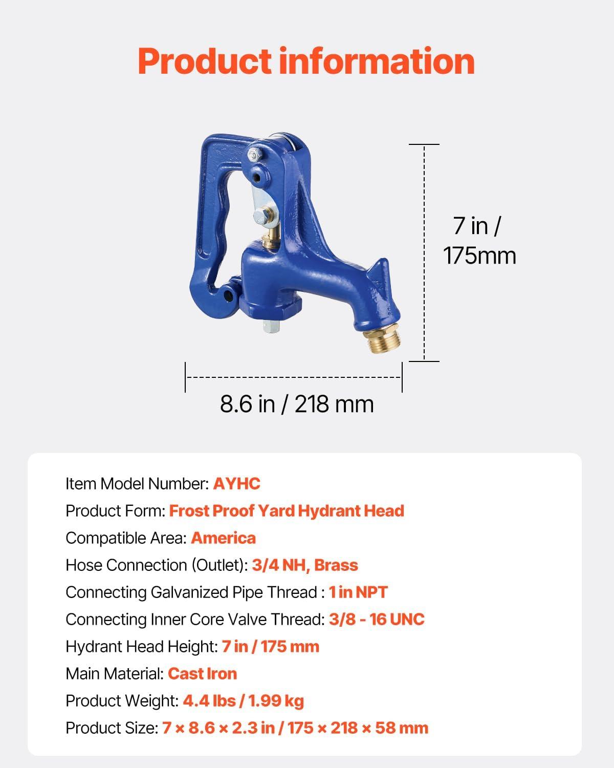 image:imageVEVOR Frost Proof Yard Hydrant 524FT FreezeProof Outdoor Faucet with 36 Bury Depth 34 NPT Pipe Connection Lever Handle Handwheel No Lead Freezeless Hydrant for Yard Garden Farm IrrigationAntique