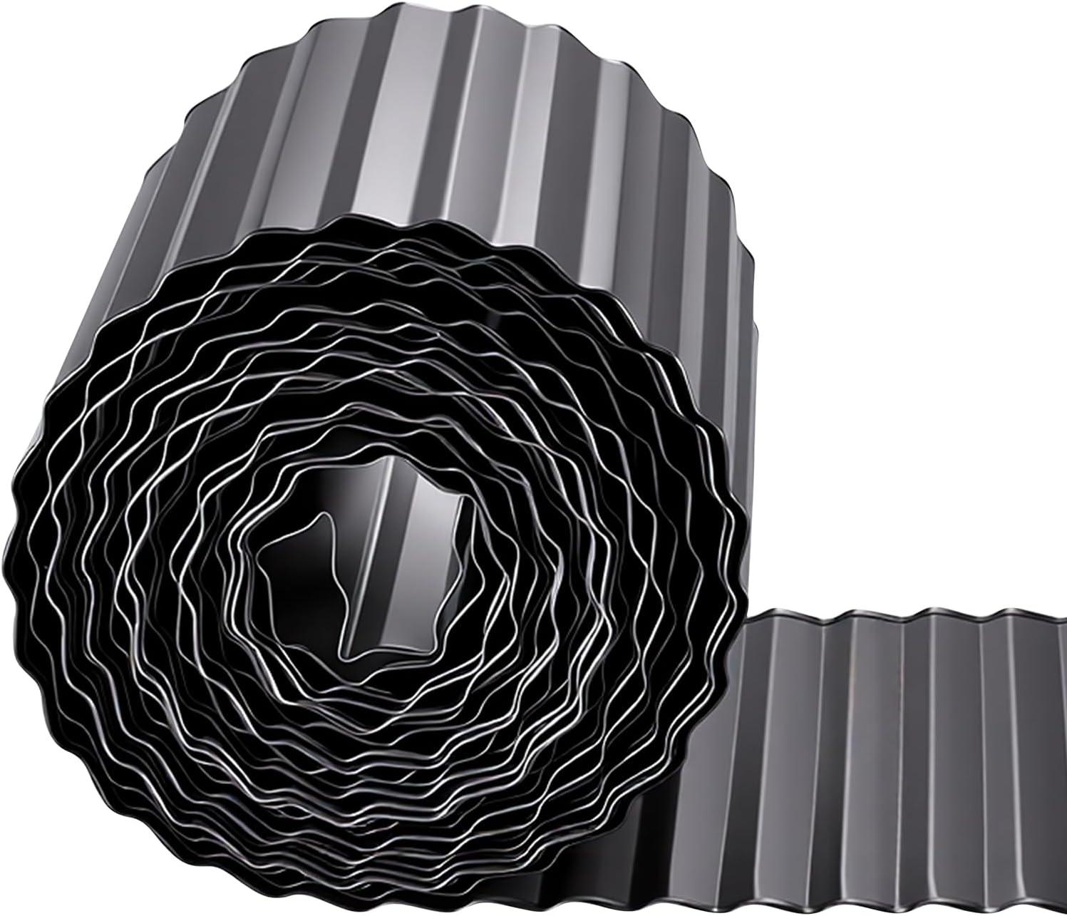 image:imageVEVOR Galvanized Steel Landscape Edging 50 ft x 6 in Metal Edging for Landscaping with Gloves EasytoInstall Bendable Metal Strips Heavy Duty Metal Garden Edge Border for Flower Bed Yard PathwayBlack