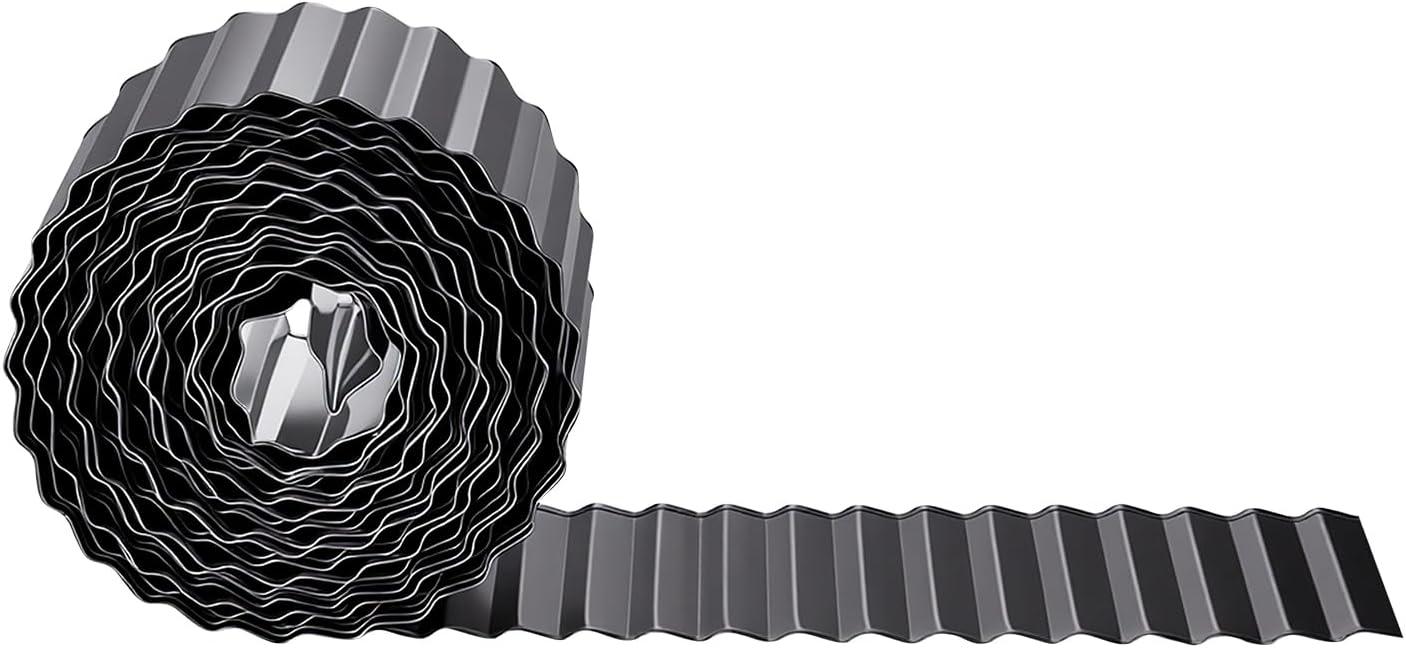 image:imageVEVOR Galvanized Steel Landscape Edging 50 ft x 6 in Metal Edging for Landscaping with Gloves EasytoInstall Bendable Metal Strips Heavy Duty Metal Garden Edge Border for Flower Bed Yard PathwayBlack