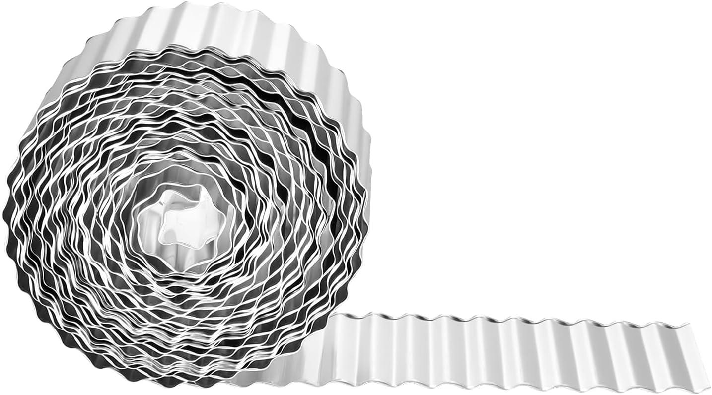 image:imageVEVOR Galvanized Steel Landscape Edging 50 ft x 6 in Metal Edging for Landscaping with Gloves EasytoInstall Bendable Metal Strips Heavy Duty Metal Garden Edge Border for Flower Bed Yard PathwaySilver