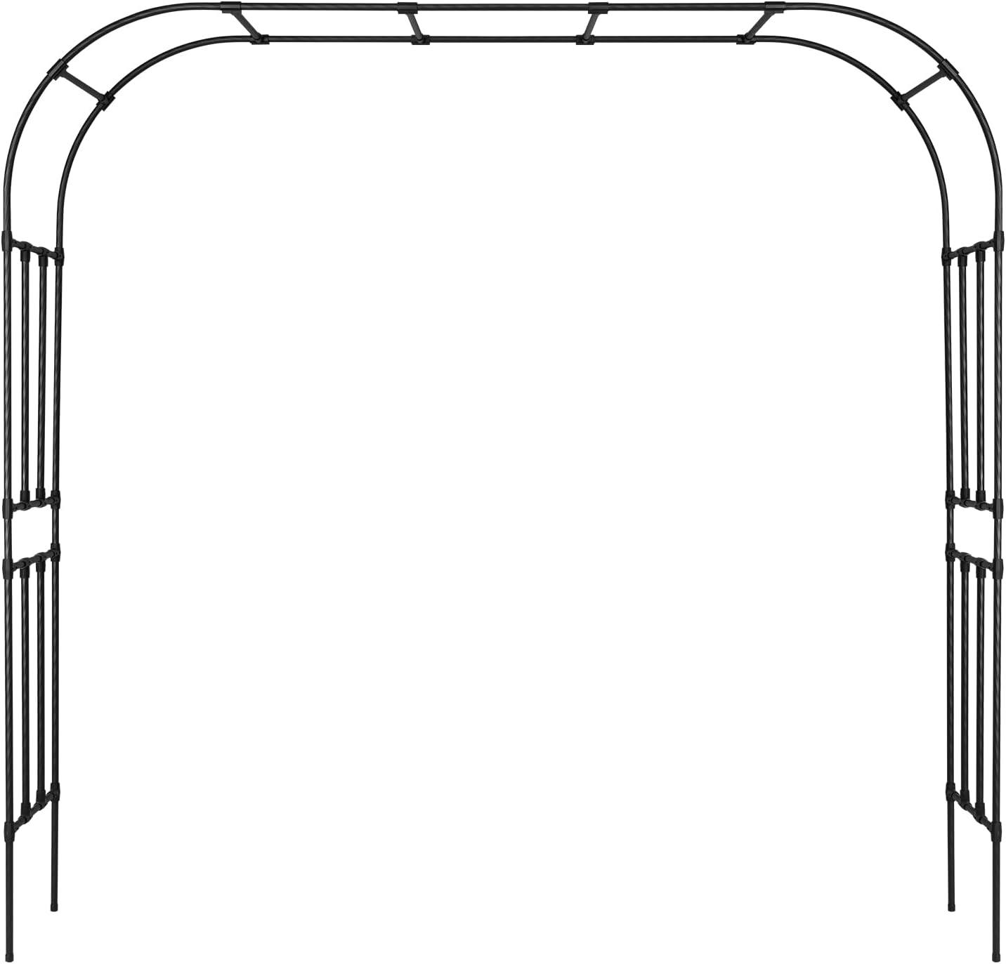 image:imageVEVOR Garden Arbor 945 H x 985 W x 158 D in Metal Archway Sturdy Outdoor Trellis Arch with Stakes Easy to Assemble Pergola Arbor for Plant Climbing Yard Lawn Wedding Party DecorationBlack