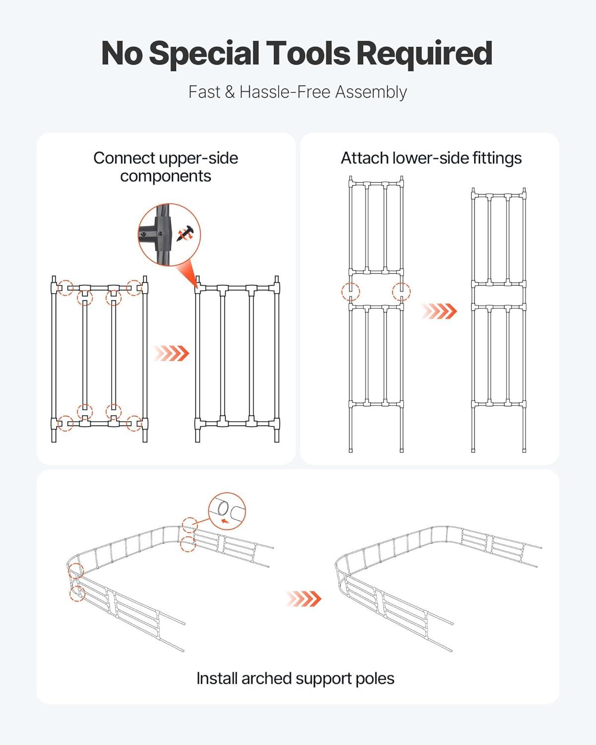 image:imageVEVOR Garden Arbor 945 H x 985 W x 158 D in Metal Archway Sturdy Outdoor Trellis Arch with Stakes Easy to Assemble Pergola Arbor for Plant Climbing Yard Lawn Wedding Party DecorationBlack