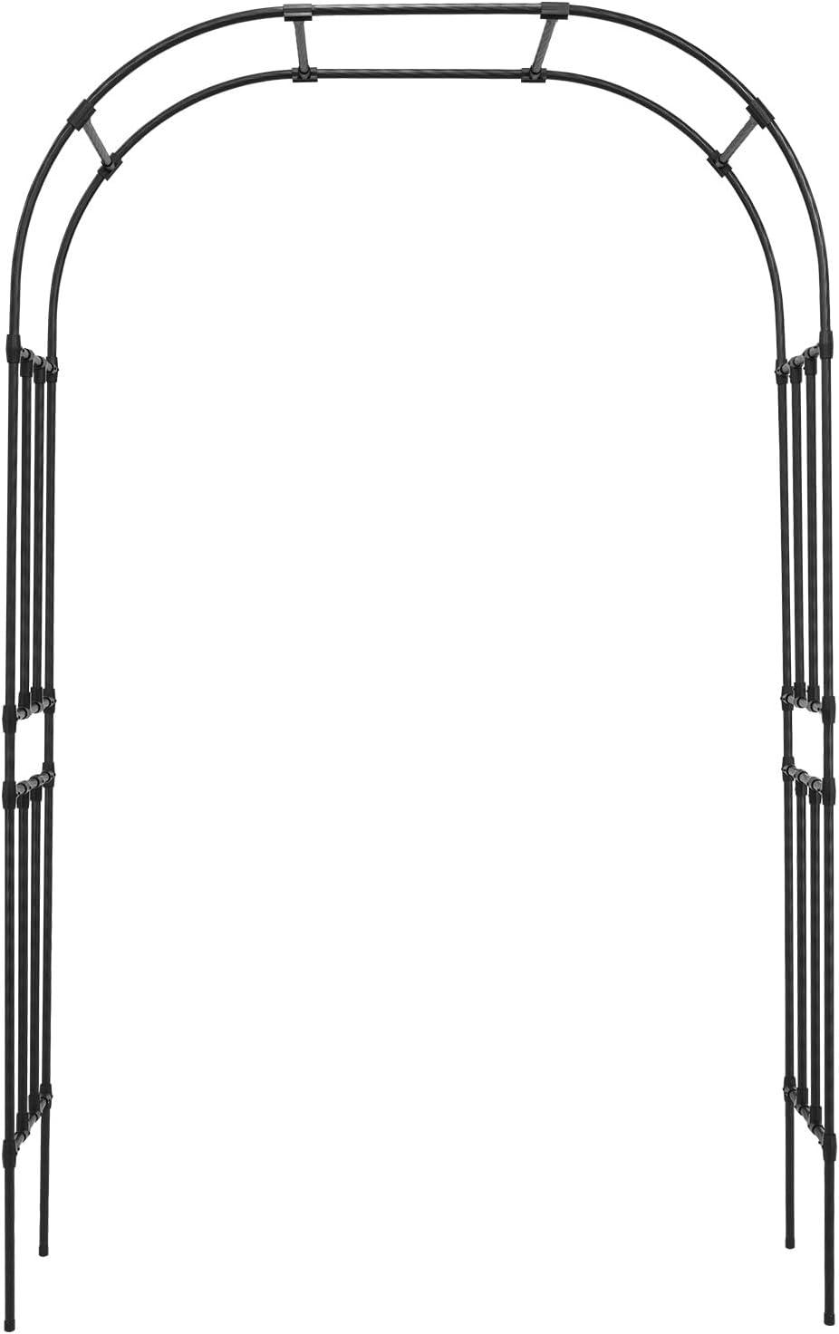 image:imageVEVOR Garden Arbor 945 H x 985 W x 158 D in Metal Archway Sturdy Outdoor Trellis Arch with Stakes Easy to Assemble Pergola Arbor for Plant Climbing Yard Lawn Wedding Party DecorationBlack