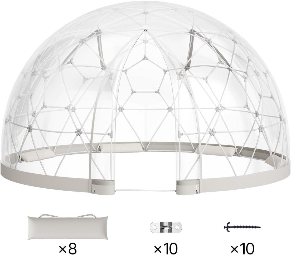 image:imageVEVOR Garden Dome Tent 12 x 72 ft Clear Bubble Tent House for 47 Person Waterproof PVC Geodesic Dome Greenhouse with Ventilated Window Outdoor Igloo12 x 72 FT
