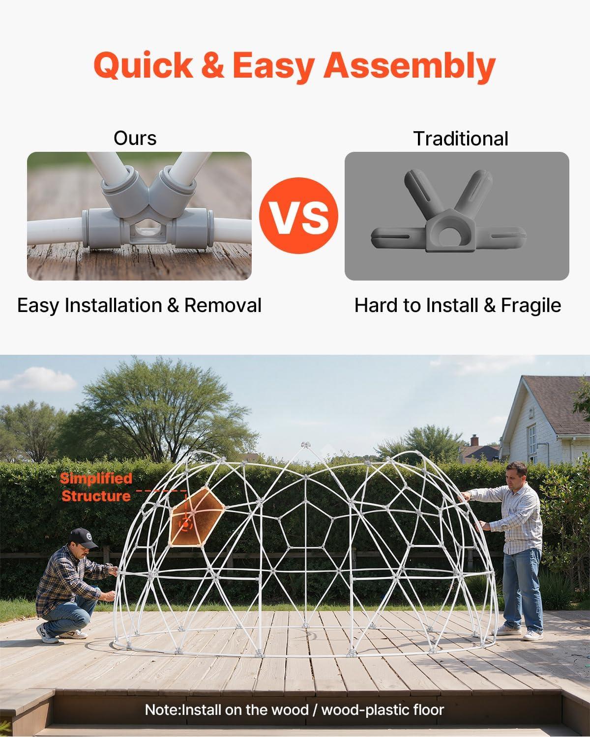 image:imageVEVOR Garden Dome Tent 12 x 72 ft Clear Bubble Tent House for 47 Person Waterproof PVC Geodesic Dome Greenhouse with Ventilated Window Outdoor Igloo12 x 72 FT