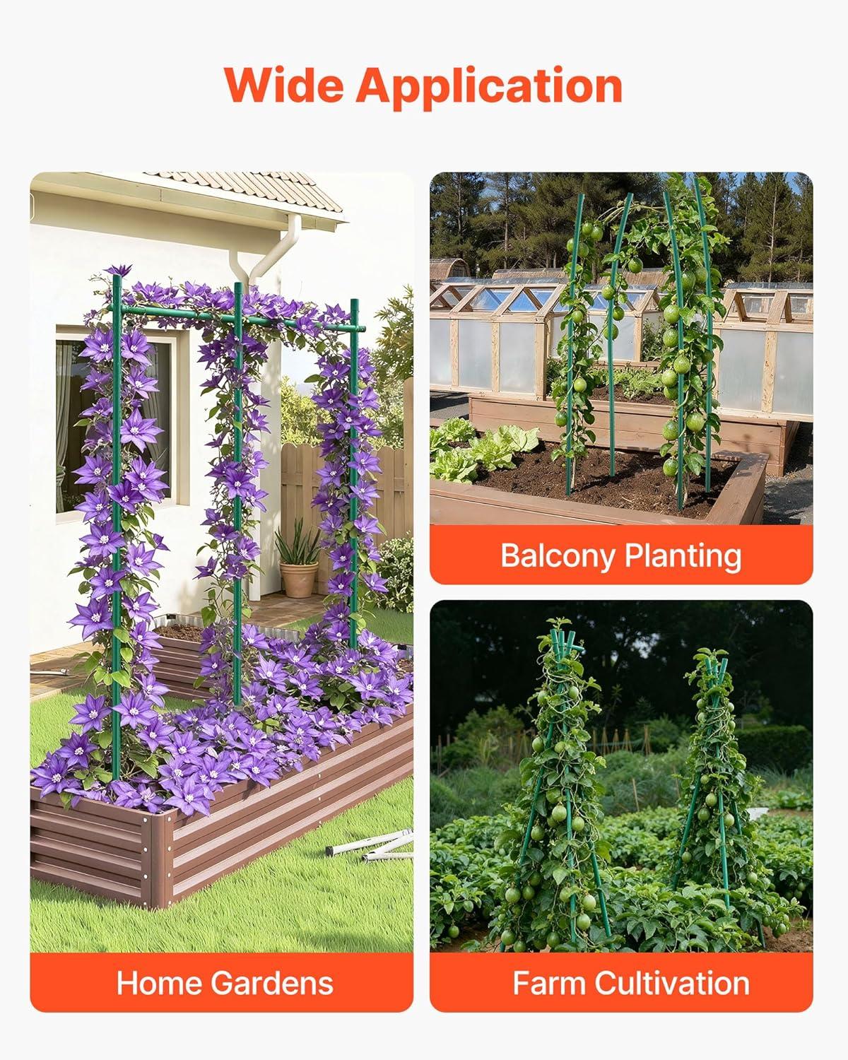 image:imageVEVOR Garden Stakes 25 Pack 8268 inch Plastic Coated Metal Tomato Stakes Garden Sticks for Plants Support with Pointed End and NonSlip Bumps for Growing Climbing Plants Outdoor Vegetables21m11mm