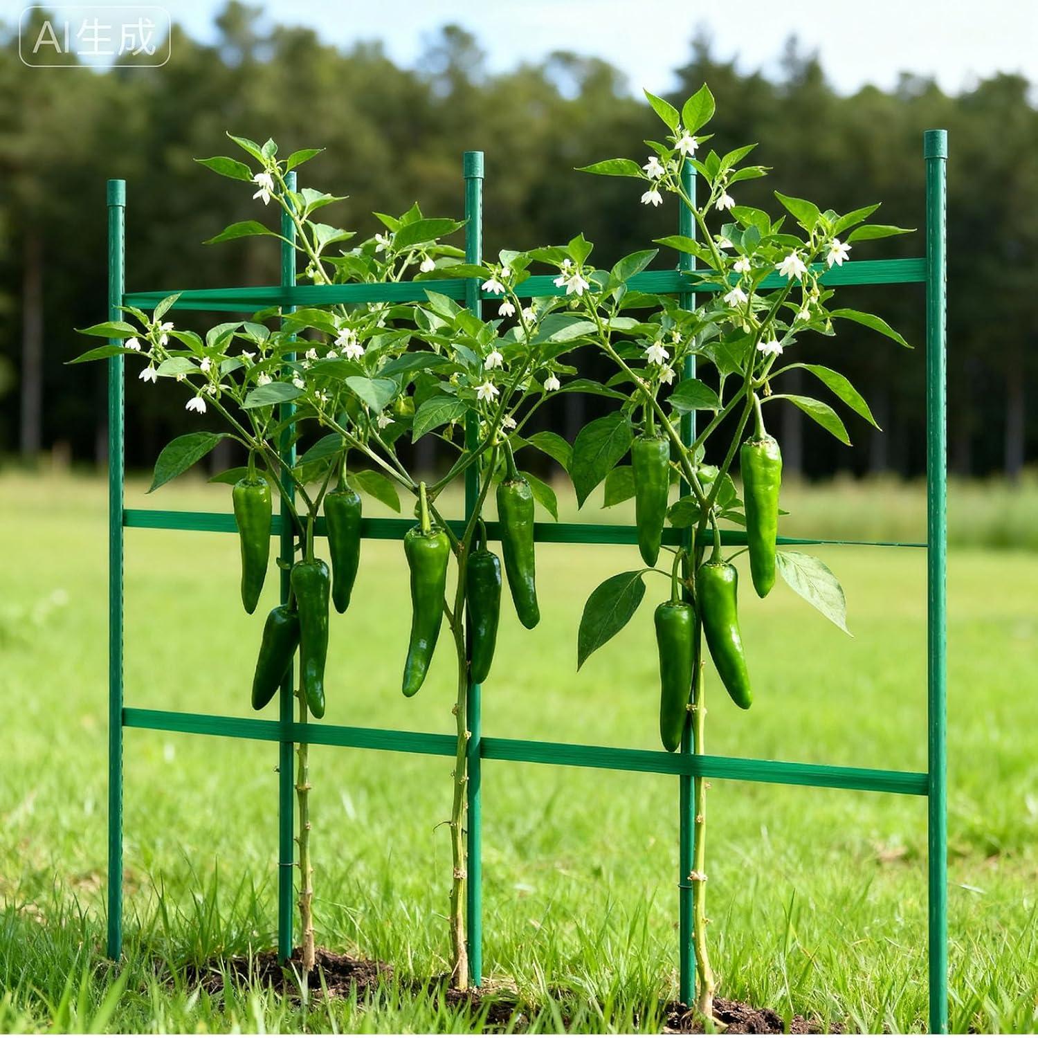 image:imageVEVOR Garden Stakes 25 Pack 8268 inch Plastic Coated Metal Tomato Stakes Garden Sticks for Plants Support with Pointed End and NonSlip Bumps for Growing Climbing Plants Outdoor Vegetables12m11mm