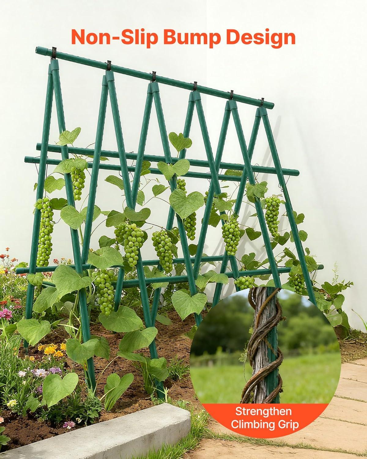 image:imageVEVOR Garden Stakes 25 Pack 8268 inch Plastic Coated Metal Tomato Stakes Garden Sticks for Plants Support with Pointed End and NonSlip Bumps for Growing Climbing Plants Outdoor Vegetables24m20mm