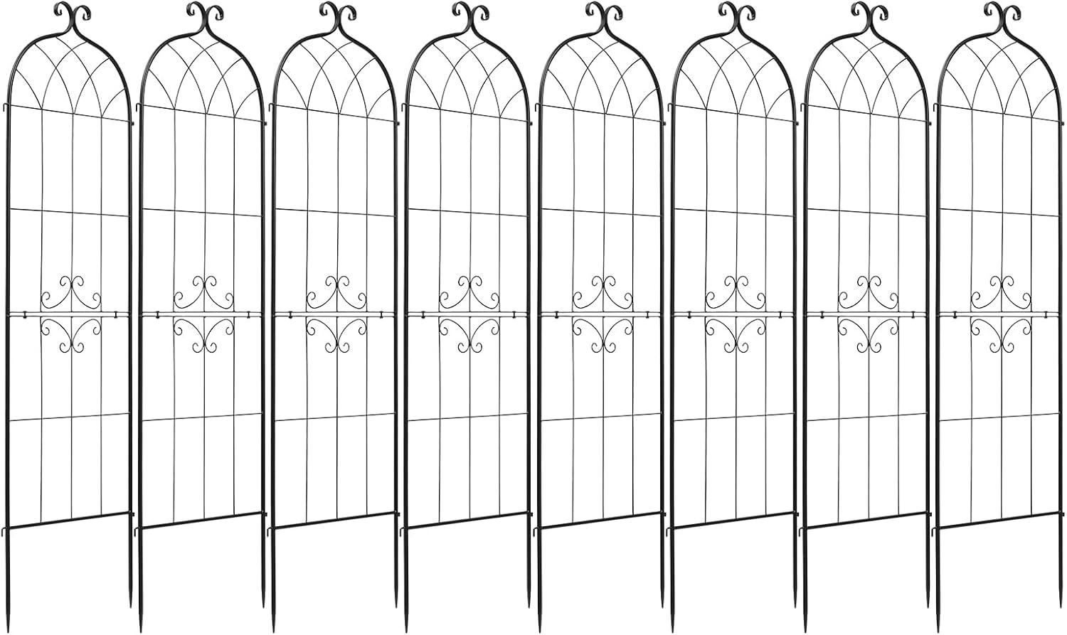 image:imageVEVOR Garden Trellis 71 x 20 inch Rose Trellis 4 Packs Garden Flower Rose Trellises with PowderCoated Finish amp Convenient Locking Design Plant Support Trellises for Flowers Vegetables Roses8 PacksStyle2