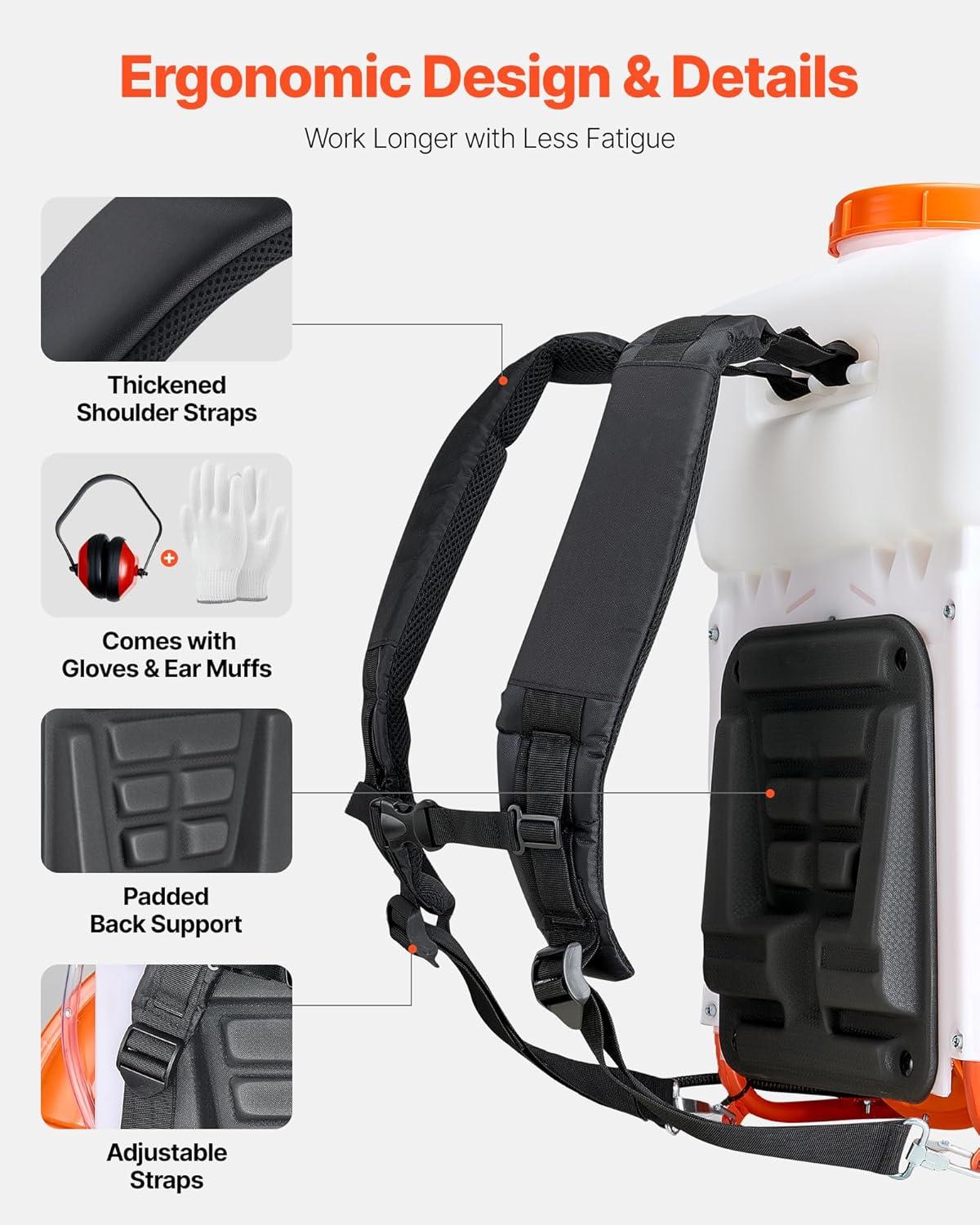 image:imageVEVOR Gas Powered Backpack Sprayer 265CC 09HP Engine Garden Sprayer with 65 Gallon Tank Large Area Coverage Lawn Spraying Machine with 24 in Wand amp Nozzles for Efficient Gardening amp Farming4 Gal Fogger Sprayer