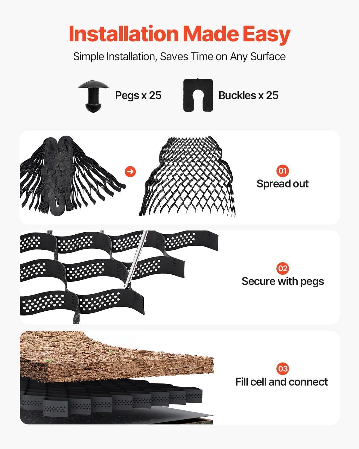 image:imageVEVOR Gravel Grid 2 Inch Depth 3281 x 984 FT 10000 x 3000 mm 1880 LBS Per Sq ft Grass Ground Retainer Permeable Geo Grids Driveway Stabilization for Garden Patio Walkway RV Parking Slopes1706 x 886 FT