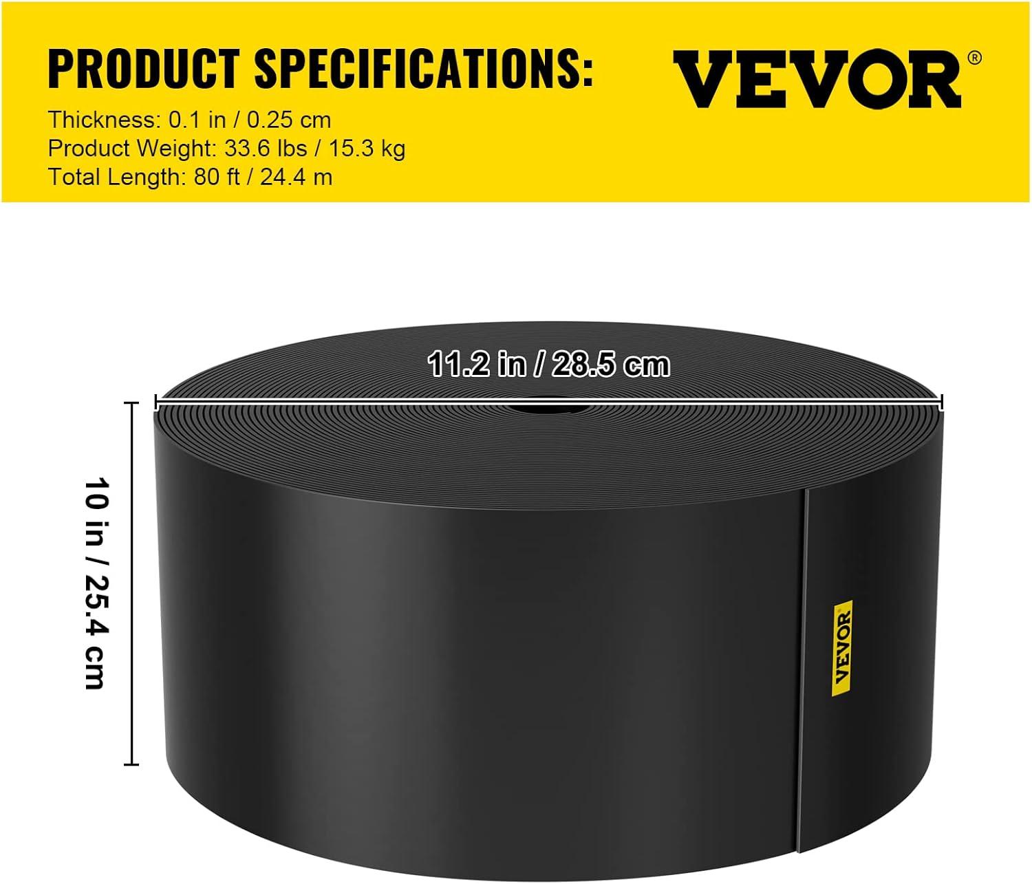 image:imageVEVOR Landscape Edging 10 inch Depth 40 ft Total Length Recycled HDPE Coiled Terrace Board Flexible Bender Border for Landscaping Lawn Garden Yard Against Invading Weeds Black80 FT