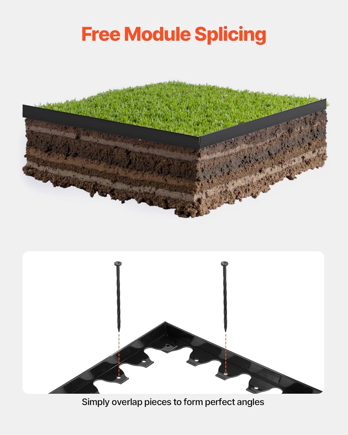 image:imageVEVOR Landscape Edging 20 ft x 2 in Plastic Garden Border Edging with 20 Spikes No Dig Flexible Lawn Edgings Roll UVResistant Mini Fence Borders Pathway Edgings for Flower Beds Yard Paver60ft17inLshaped