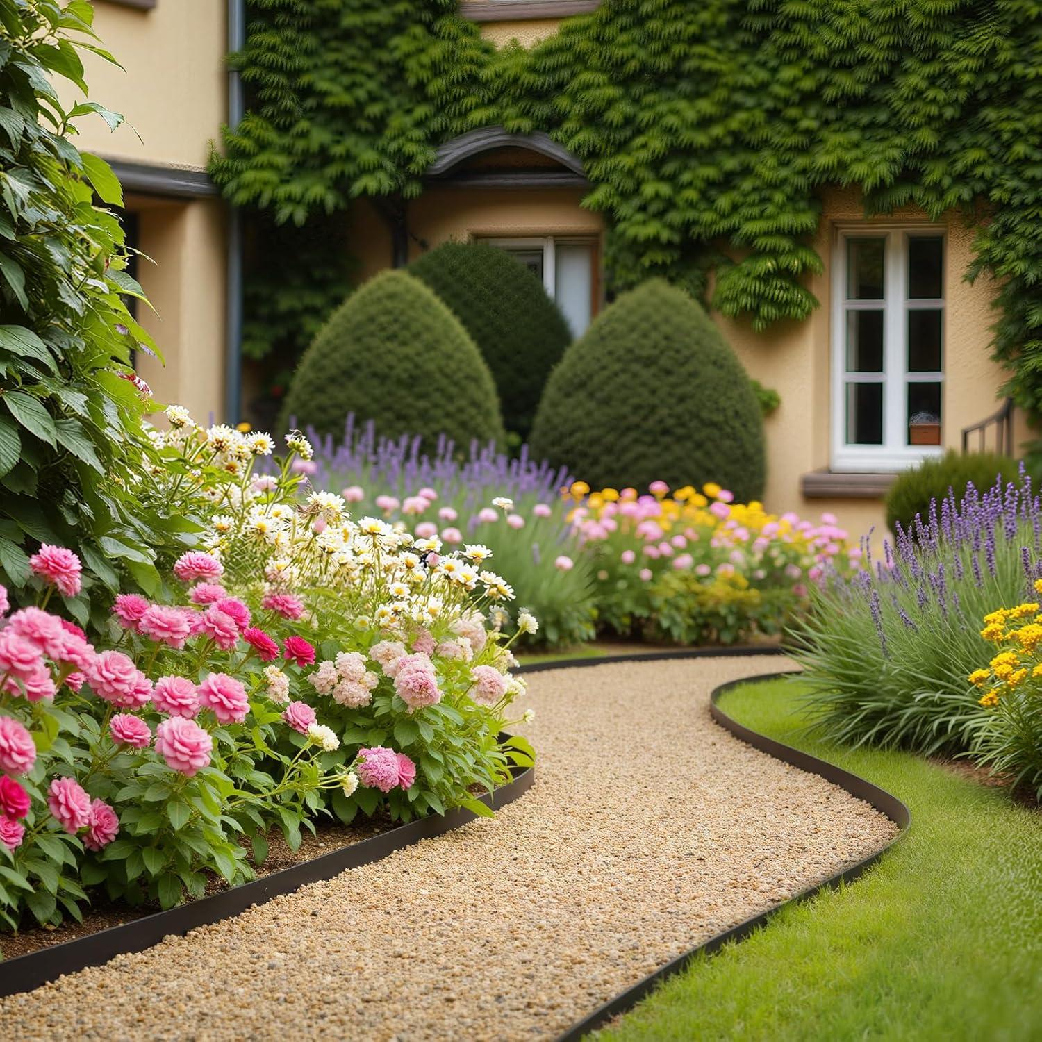 image:imageVEVOR Landscape Edging 20 ft x 2 in Plastic Garden Border Edging with 20 Spikes No Dig Flexible Lawn Edgings Roll UVResistant Mini Fence Borders Pathway Edgings for Flower Beds Yard Paver100ft15inLshaped