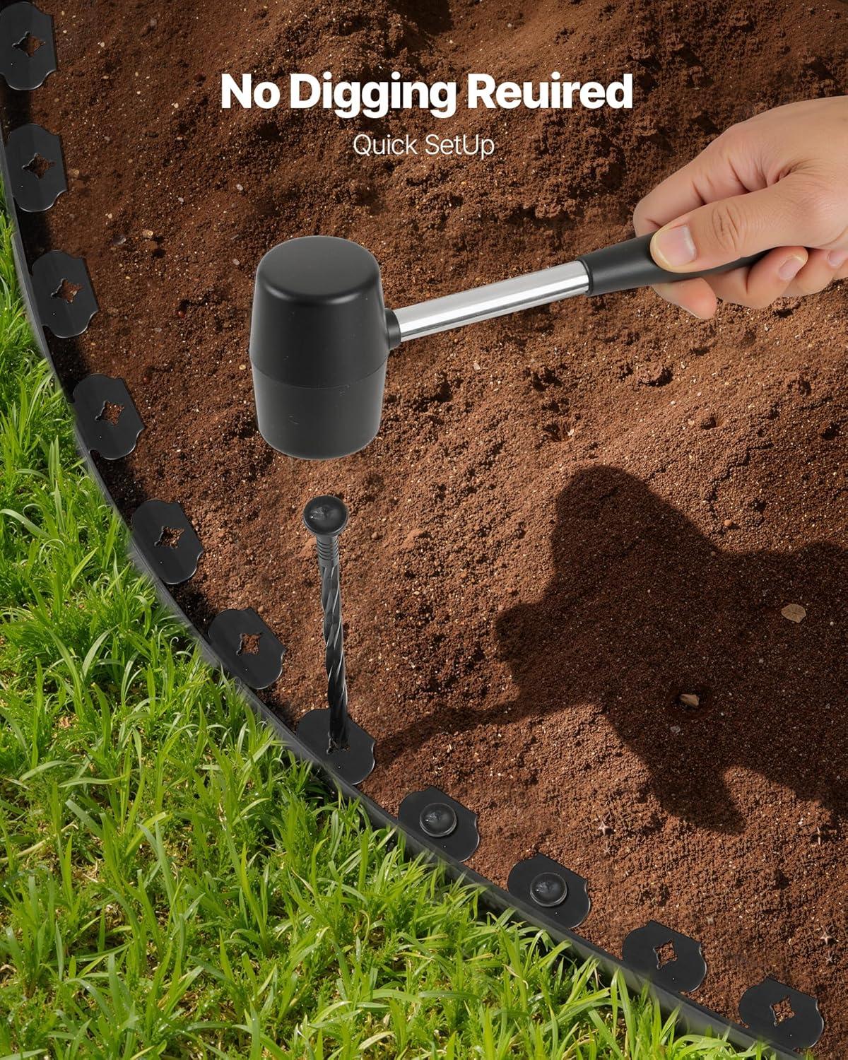 image:imageVEVOR Landscape Edging 20 ft x 2 in Plastic Garden Border Edging with 20 Spikes No Dig Flexible Lawn Edgings Roll UVResistant Mini Fence Borders Pathway Edgings for Flower Beds Yard Paver100ft15inLshaped