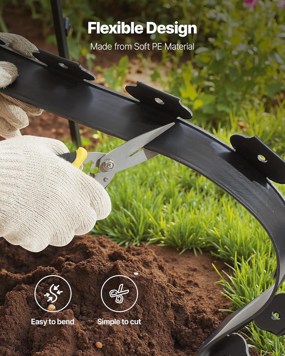 image:imageVEVOR Landscape Edging 20 ft x 2 in Plastic Garden Border Edging with 20 Spikes No Dig Flexible Lawn Edgings Roll UVResistant Mini Fence Borders Pathway Edgings for Flower Beds Yard Paver20ft2inLshaped