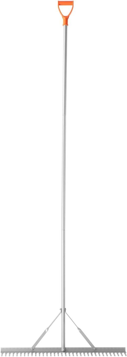 image:imageVEVOR Landscape Rake 36 inch Wide Head 133 inch Handle Large Heavy Duty Aluminum Landscaping Leaf Rake Tool Asphalt Level for Loosening Soil Garden amp Yard Pond Gravel amp Beach Lawn Care 52ft Rope133 inch