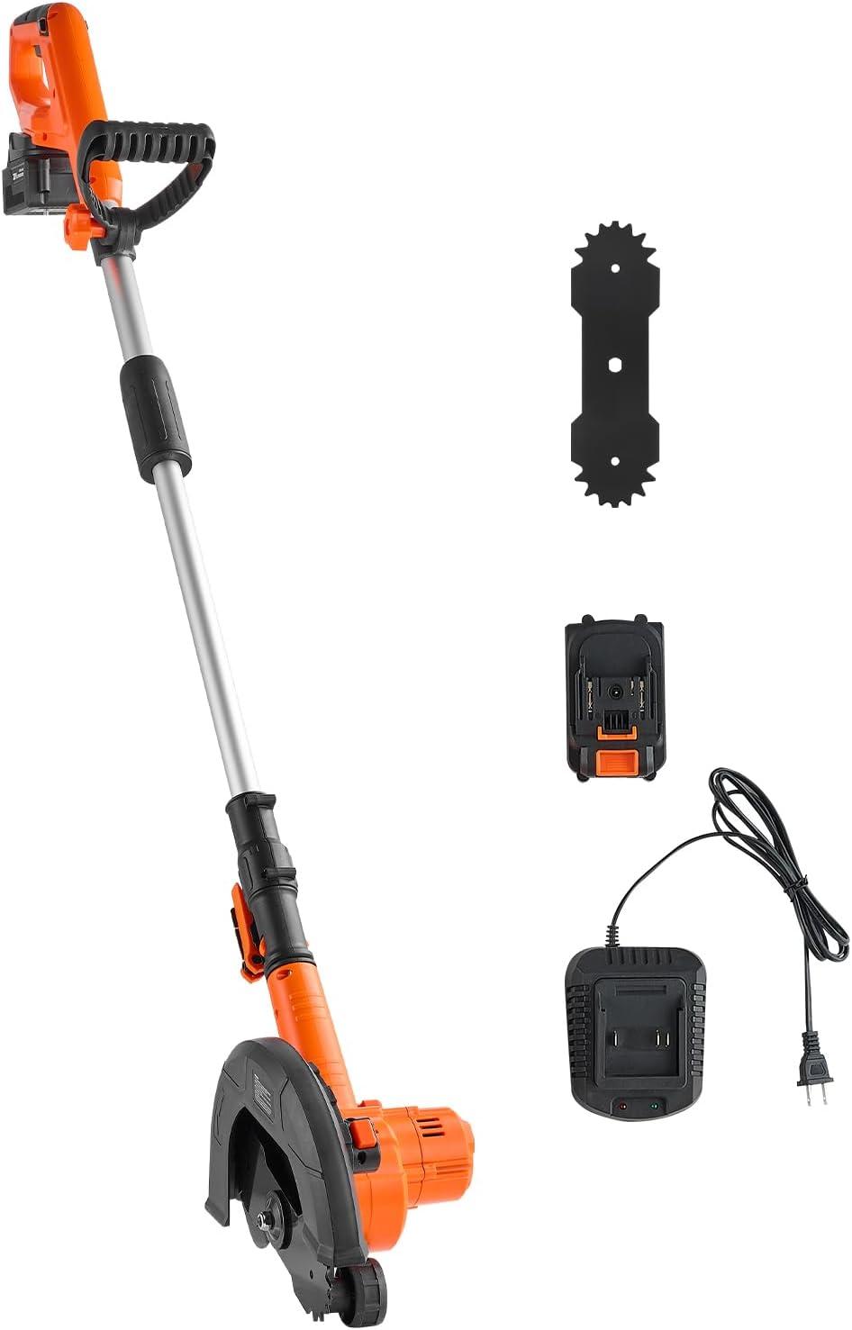 image:imageVEVOR Lawn Edger 8inch Blade Length 12 Amp Electric Edger Lawn Tool 4000 RPM with 3Position Blade Depth 65 Mn Pivoting Handle Dual Wheels for Lawns Driveways Yards and Sidewalk Edges20 Vnew version