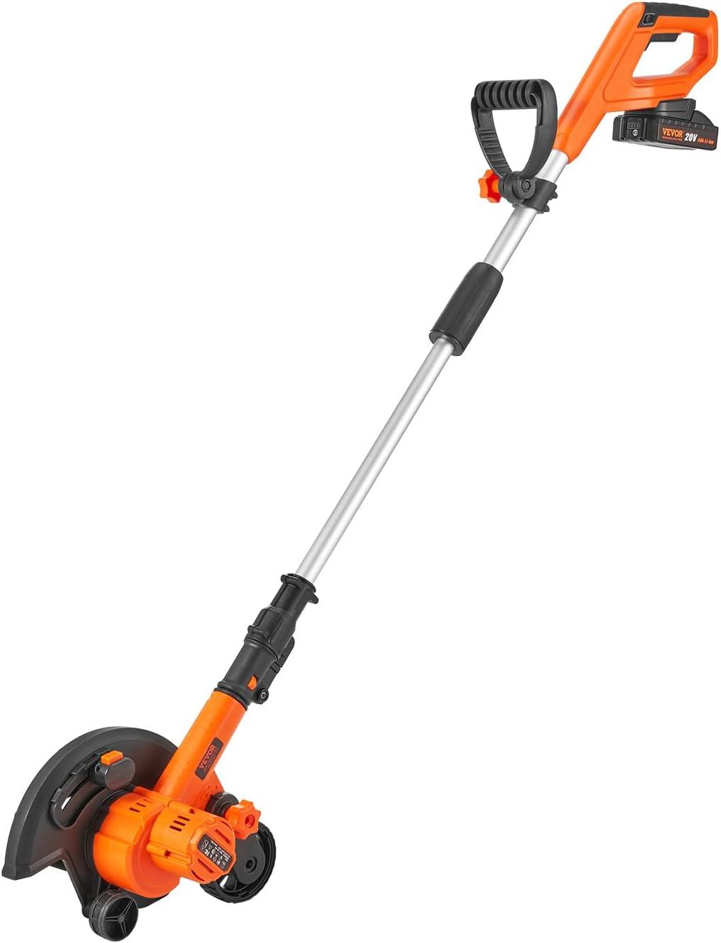 image:imageVEVOR Lawn Edger 8inch Blade Length 12 Amp Electric Edger Lawn Tool 4000 RPM with 3Position Blade Depth 65 Mn Pivoting Handle Dual Wheels for Lawns Driveways Yards and Sidewalk Edges20 V
