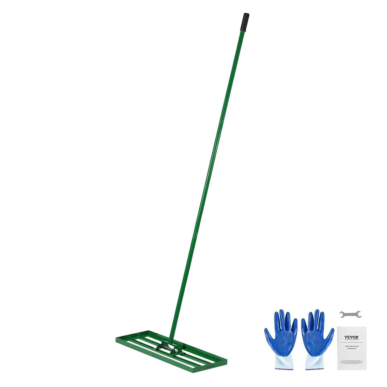 image:imageVEVOR Lawn Leveling Rake 30 in x 10 in Level Lawn Tool HeavyDuty Lawn Leveler with 78 in Steel Extended Handle Rake Suit CPPZP1030000Q4VM8V0
