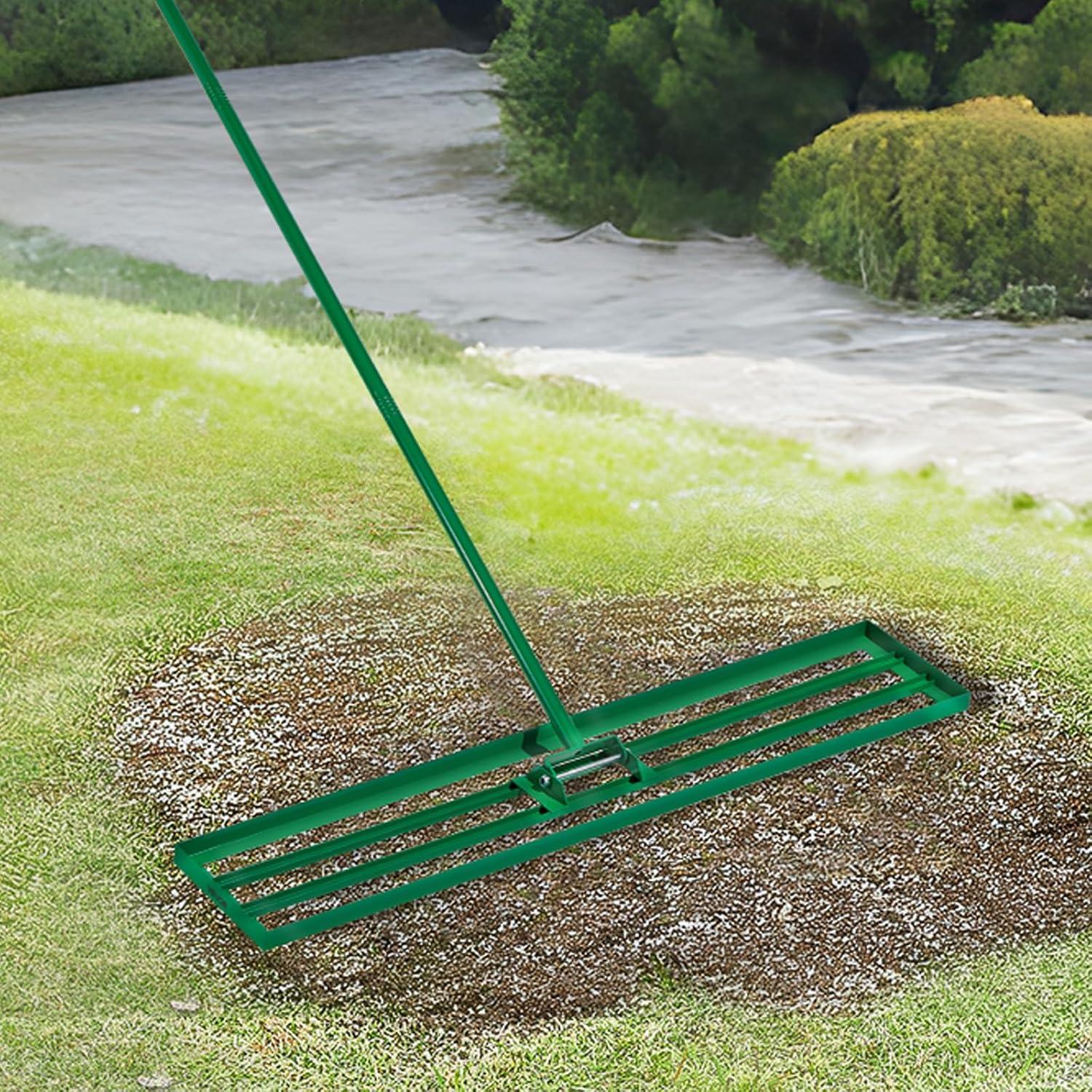image:imageVEVOR Lawn Leveling Rake 36x10 Level Lawn Tool HeavyDuty Lawn Leveler with 78 Steel Extended Handle Yard Leveling Rake Suit for Garden Golf Lawn Farm48x10