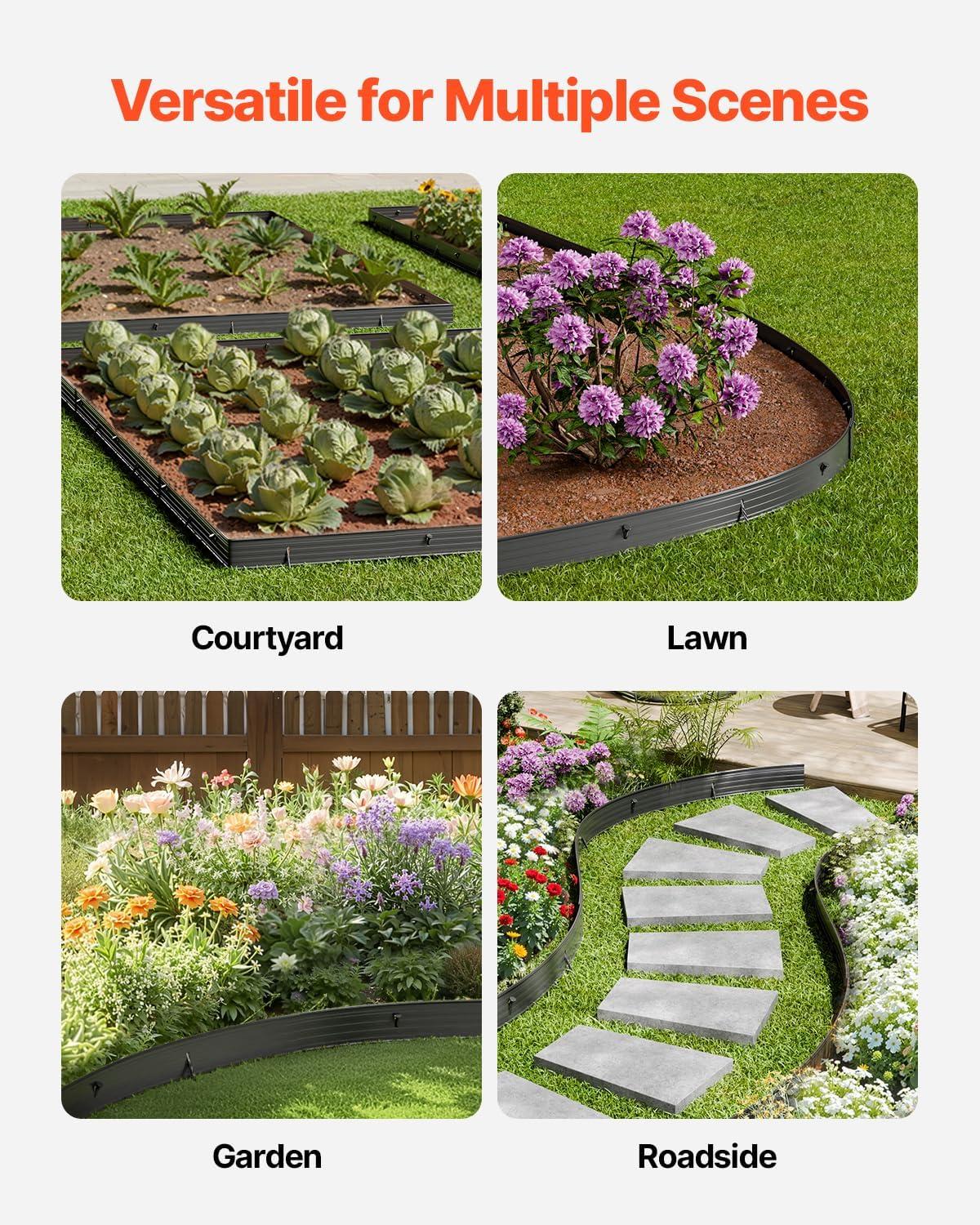 image:imageVEVOR Metal Landscape Edging 8 Packs 72 in RustResistant Aluminum Alloy Landscape Edging Bendable Garden Edging Border Heavy Duty Lawn Edging Fence for Flower Bed Yard Pathway8 Packs 72 in